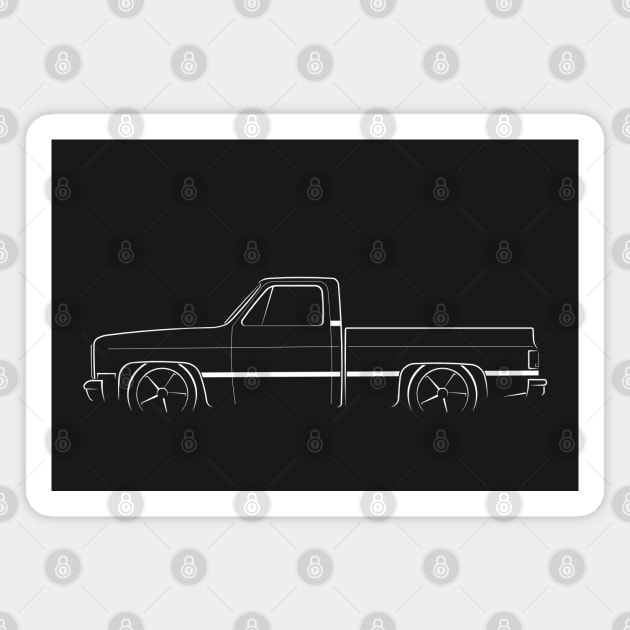 1987 Chevy C-10 - profile stencil, white Magnet by mal_photography